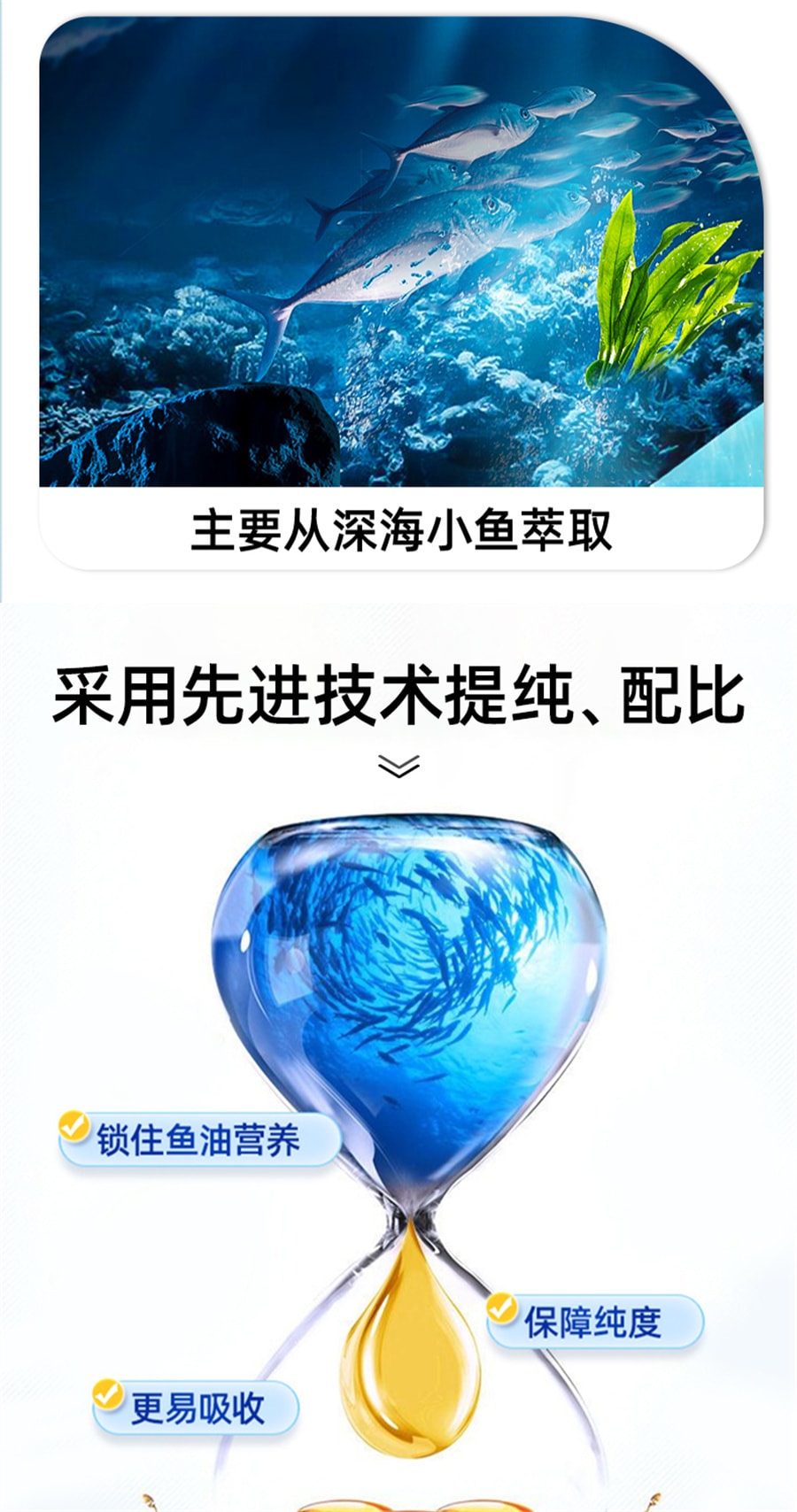【中国直邮】同仁堂 深海多烯鱼油软胶囊鱼肝油omega3中老年成人 0.75克*60粒/瓶