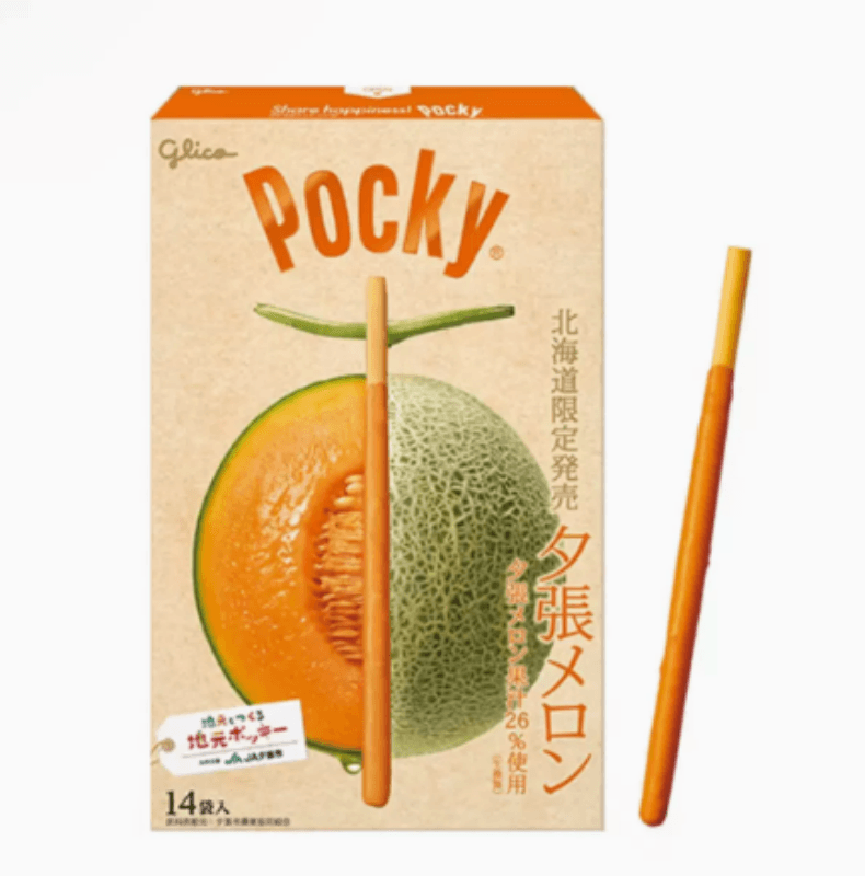 【日本直郵】日本 格力高 百奇 pocky北海道限定夕張哈密瓜巨型巧克力餅乾棒 13袋入