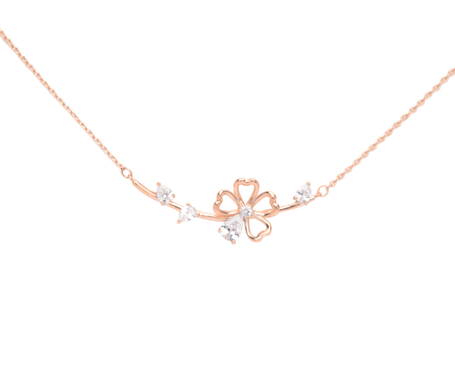 Fleur de Cerisier Necklace with Crystals 1 piece
