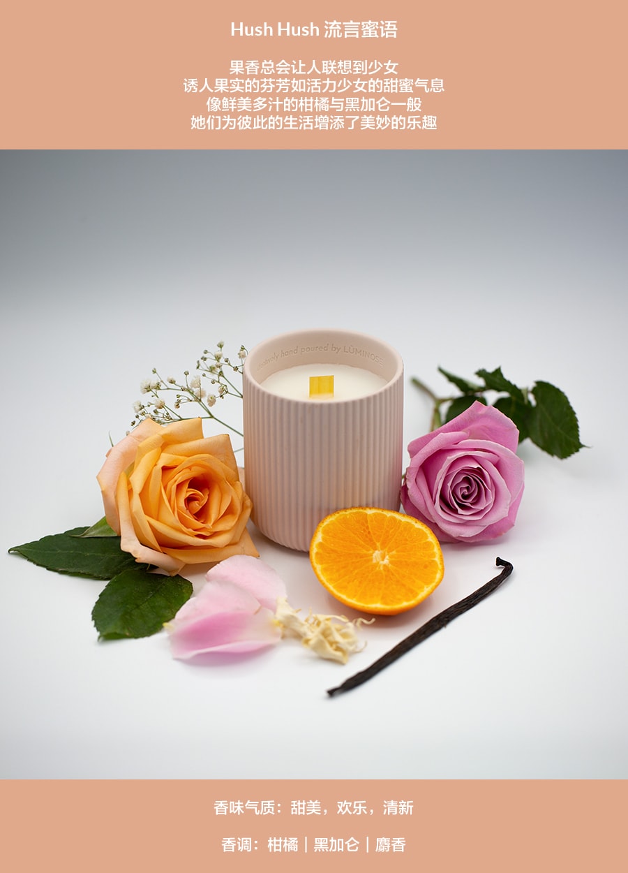 Luminose 香氛蠟燭 小眾禮盒香氛 柑橘 黑加侖 麝香 果香調 | 流言蜜語 9.5oz