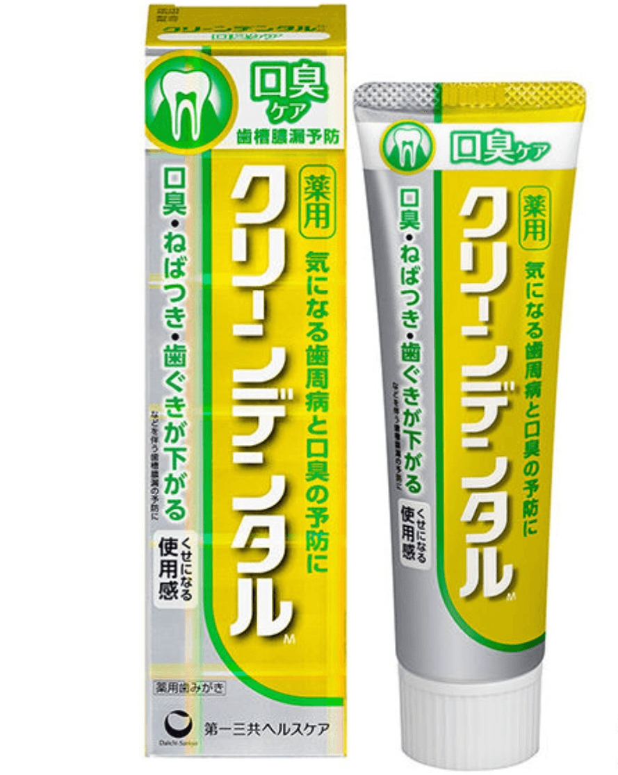 【日本直邮】第一三共Clean Dental牙周防护去除口臭牙垢改善口腔异味小黄管100g