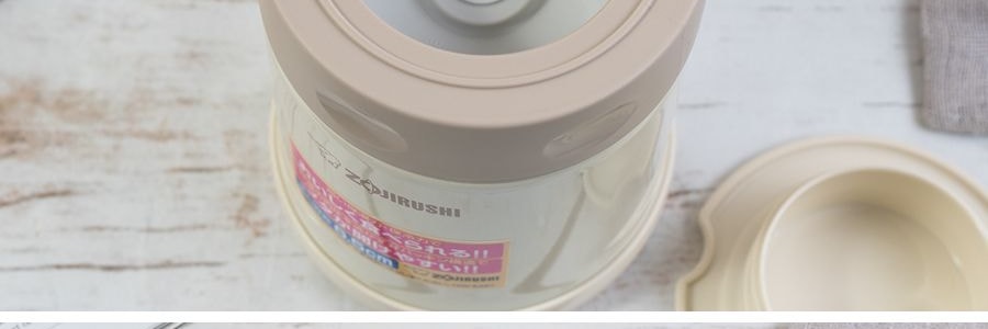 日本ZOJIRUSHI像印 不鏽鋼真空保冷保溫燜燒杯 #奶油白 350ml SW-EAE35CC