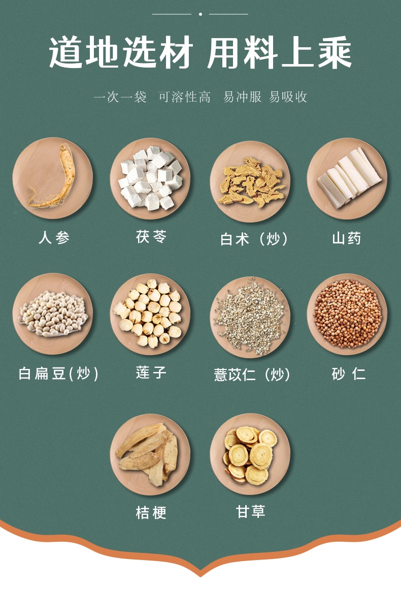 【中国直邮】向前 参苓白术散丸 茯苓祛湿颗粒 健脾胃 调理脾胃虚弱 6g*10袋 (医师推荐拍4盒)