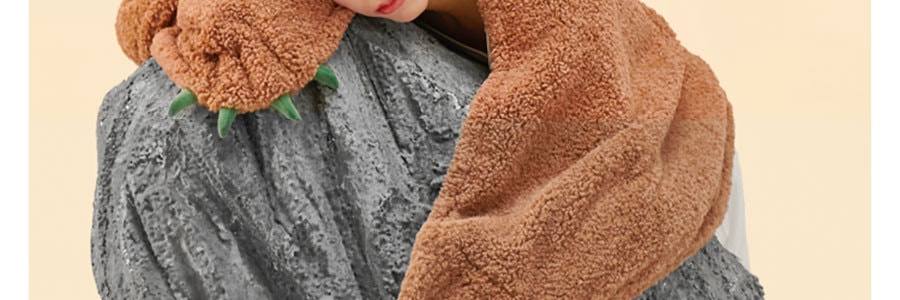 躺岛 熊抱小熊披毯毛毯 室盖毯居家办公舒适保暖毯子 熊仔毯-灰灰熊
