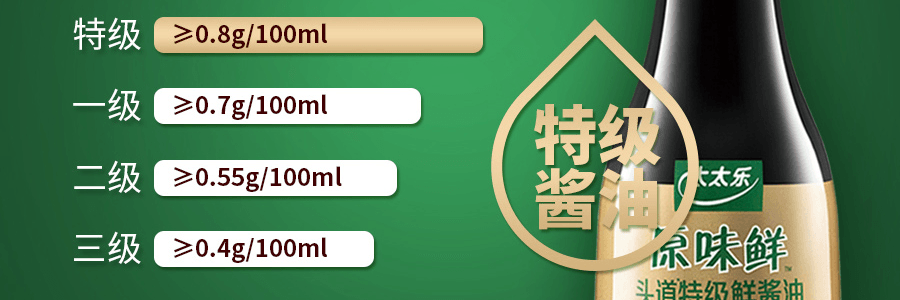太太乐 原味鲜酱油 头道特级鲜酱油 450ml