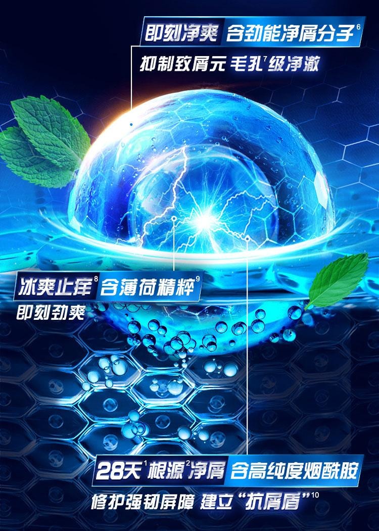 【中国直邮】 清扬 活力运动 薄荷香型去屑洗发露 男士洗发露 止痒控油蓬松去头屑洗发水 500g/瓶