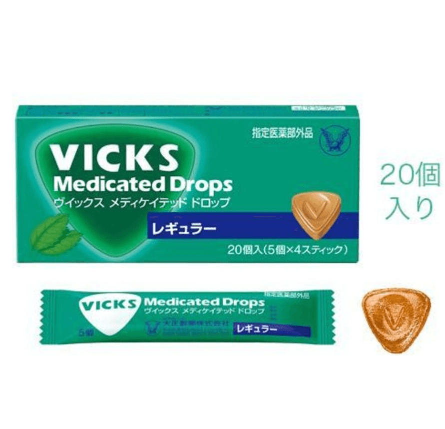 【日本直邮】大正VICKS 润喉糖缓解咽喉疼痛干痒清新口气含片喉糖 多口味随机发1盒