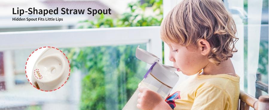  日本 PIGEON貝親 兒童水杯雙飲口大容量吸管杯 PPSU 500ml 淺紫色