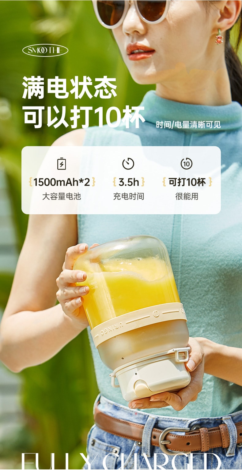 【中国直邮】七彩叮当  榨汁杯家用多功能榨汁机小型便携式电动榨汁桶果汁杯   薄荷绿