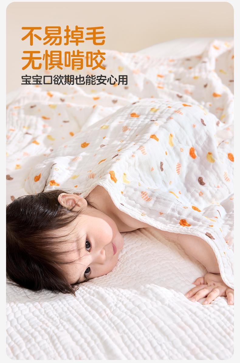 【中國直郵】 全棉時代 嬰兒紗布浴巾純棉浴巾超軟吸水包巾黃色小鴨子115cm*115cm