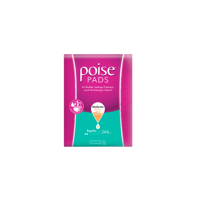【马来西亚直邮】马来西亚 POISE 用于膀胱漏液保护卫生棉 24.8cm 16pcs