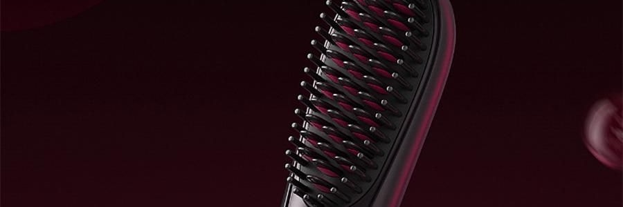 韓國HYUNDAI現代 無線直髮梳 便攜式捲髮棒神器 夾板充電款梳子 2億負離子不傷發 三檔控溫 #紫色