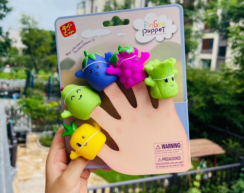 【中国直邮】 FOXTAIL 早教手指玩偶 讲故事 儿童 婴幼儿搪胶动物 摆件5只装*2份 -斑马款*|