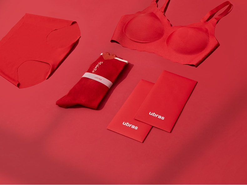 「當紅系列」ubras 內衣禮盒無尺寸經典款(胸罩+內褲+襪子)-蘭花煙-均碼