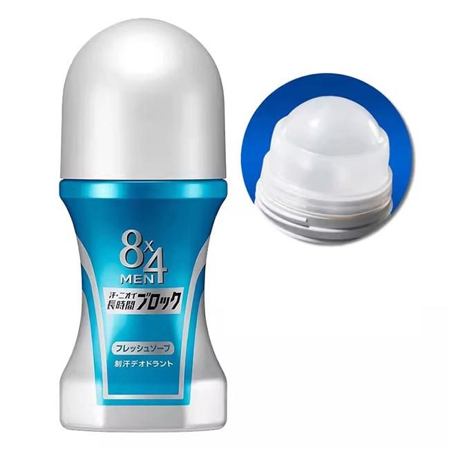 【日本直郵】KAO花王&nbsp;8×4止汗露走珠香體露男士腋下抑汗除臭滾珠去異味&nbsp;60ml&nbsp;清新皂香味