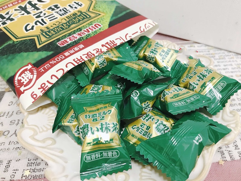 【日本直邮】DHL直邮3-5天到 UHA悠哈味觉糖 北海道特浓奶糖8.2抹茶味 北海道牛乳糖抹茶味 88g