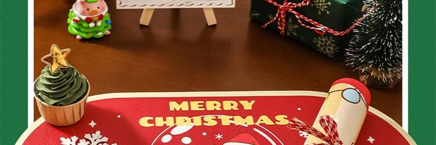 川島屋 LULU豬聖誕餐墊 隔熱墊餐桌防燙耐高溫碗盤墊西餐墊 水晶球款 27cm