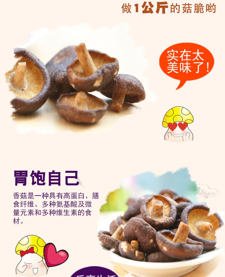 爱上菇香菇脆 即食蘑菇干脆片40g 酱香牛肉味