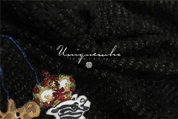 Hot Air Balloon Embroidery Patch Manaul Rhinestone-studded Hoodie Black M