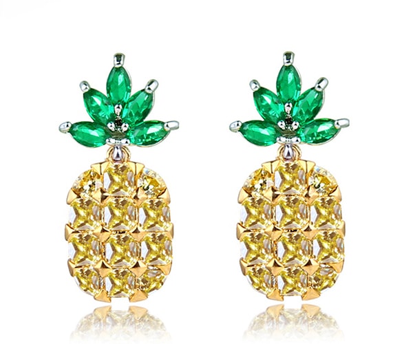 Summery Chrystal Pineapple Earrings