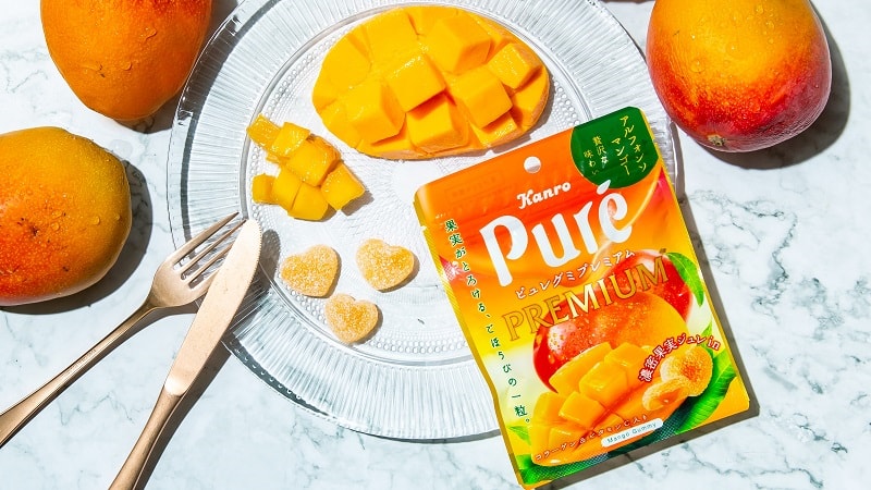【日本直郵】日本KANRO PURE 期限限定 果汁彈性軟糖 芒果口味 56g 已更改包裝