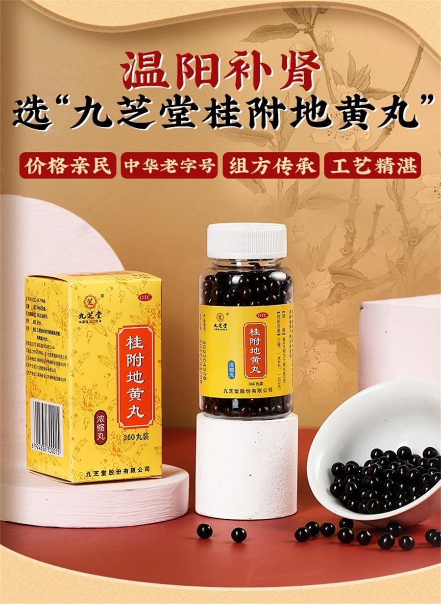【中国直邮】 九芝堂 桂附地黄丸 温补肾阳 缓解手脚冰凉 四肢浮肿 200丸/盒【医师推荐拍5盒】