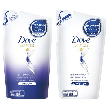 日本 DOVE 多芬 保濕洗髮精+護髮素補充裝 350g x2pcs