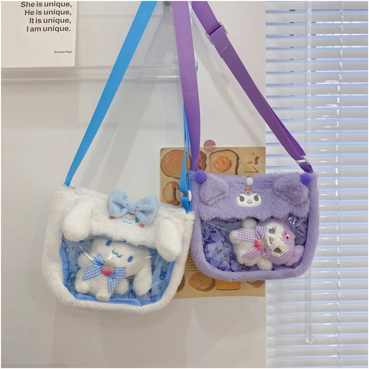 【中国直邮】SANRIO 三丽鸥透明痛包/斜跨包 漫展/送礼/生日 美乐蒂 My Melody  1个| *预计到达时间3-4周