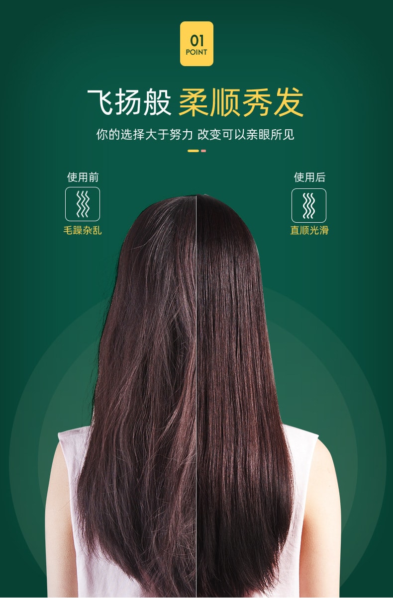 【中國直郵】金稻楊冪同款直捲髮器兩用不傷發直髮梳捲髮棒 綠色-美規