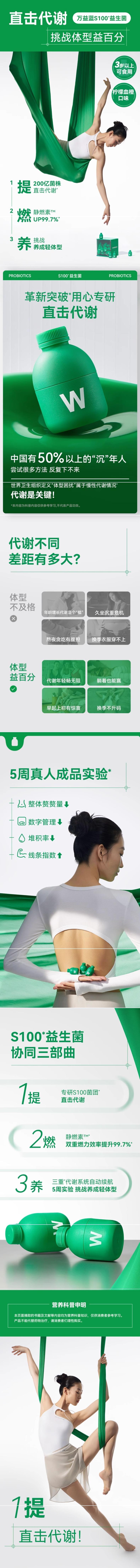 【中国直邮】 WONDERLAB S100益生菌直击代谢 30瓶*1盒