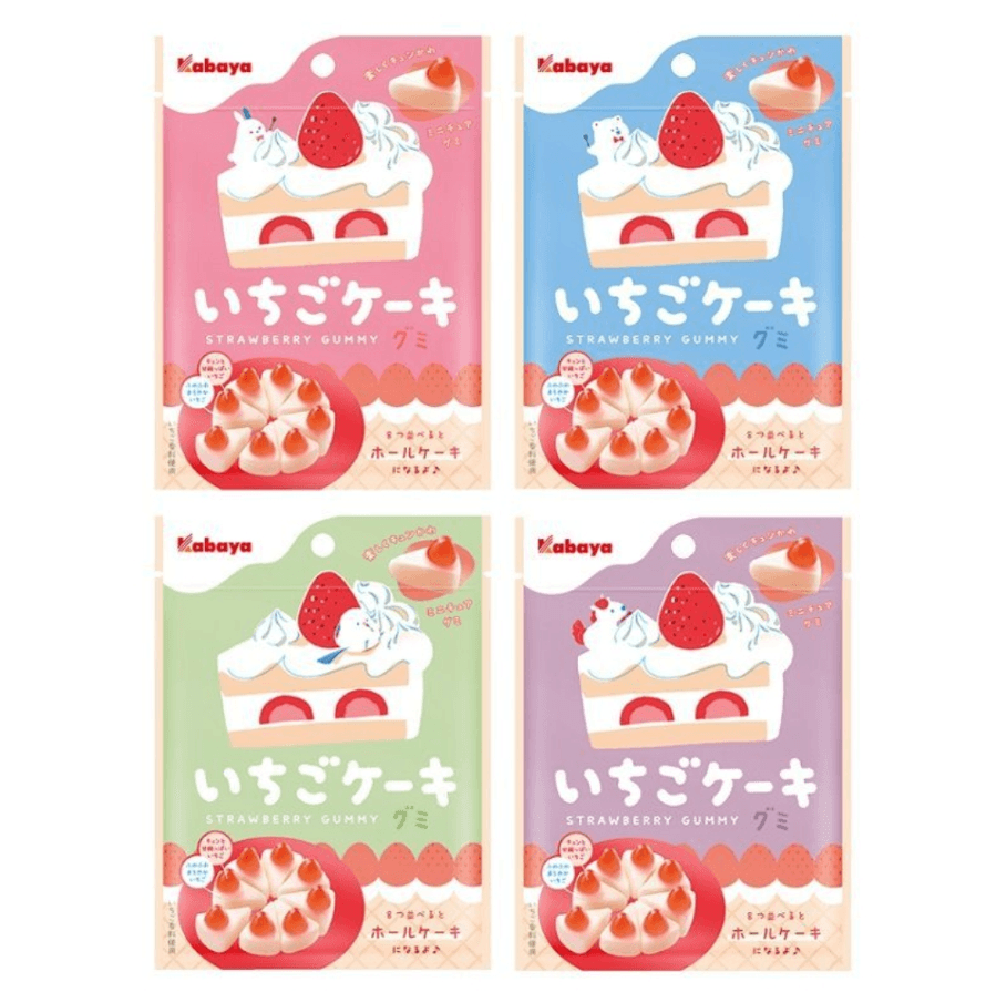 【日本直郵】KABAYA草莓蛋糕口味軟糖水果糖兒童糖果 冬季限定 包裝隨機發貨40g