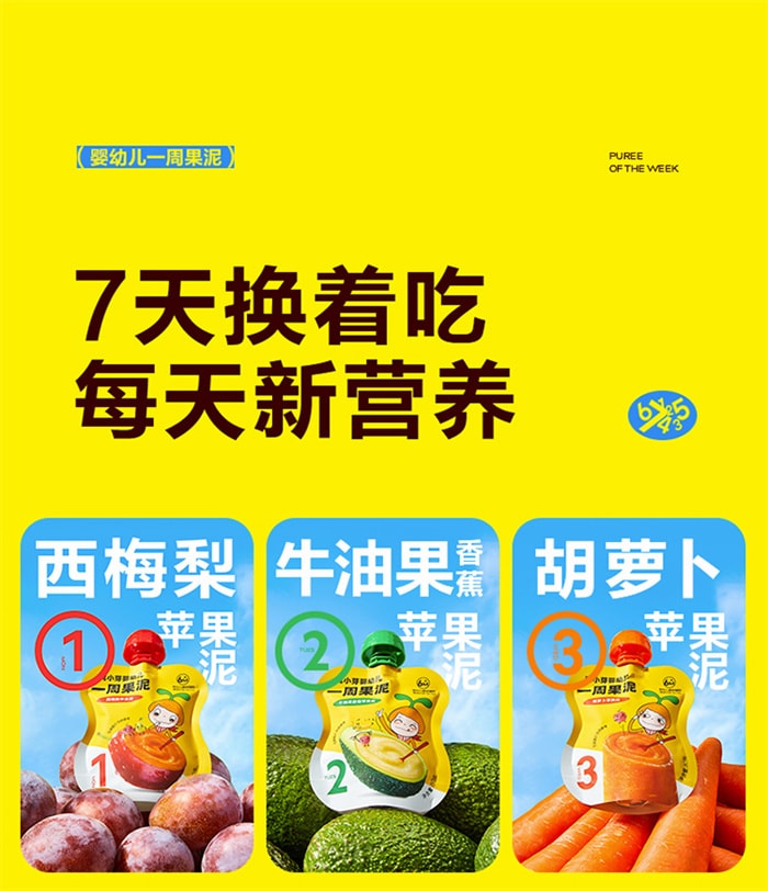 【中国直邮】窝小芽 婴幼儿水果泥 水果蔬泥宝宝辅食食谱 草莓香蕉苹果泥80g/袋