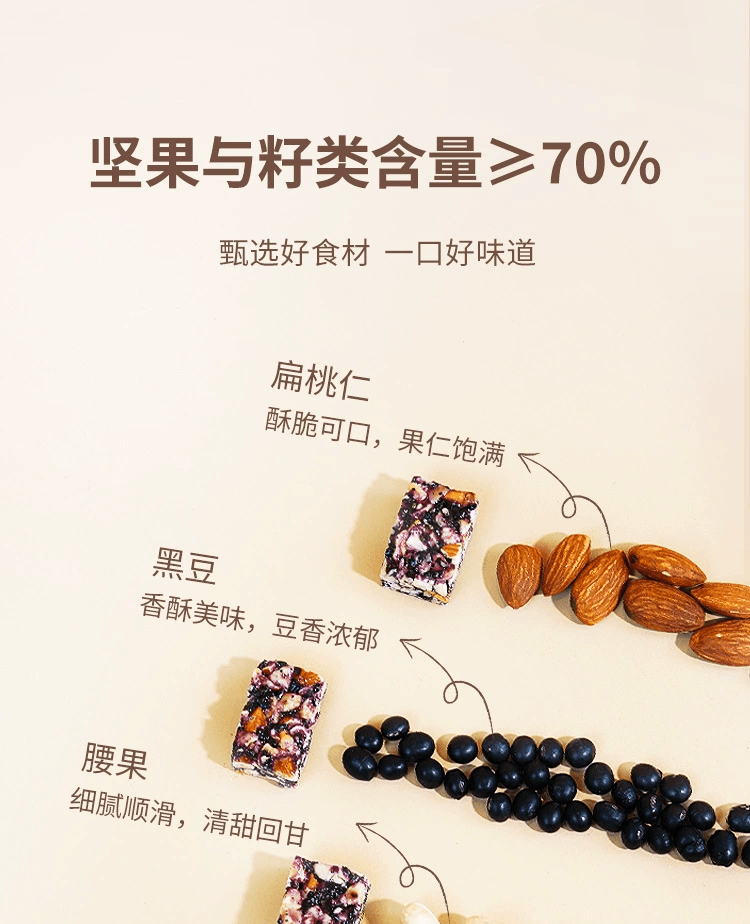 DGI 低GI无糖精五黑坚果脆蛋白代餐饱腹脂卡孕妇100克*1包