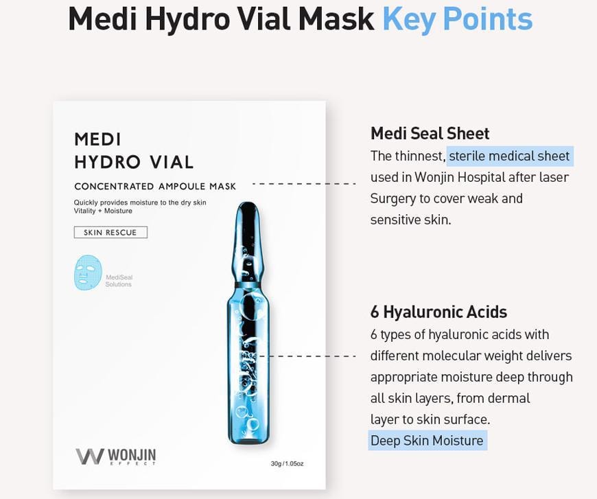 WONJIN Medi Hydro Vial Concentrated Ampoule Mask (10pcs)