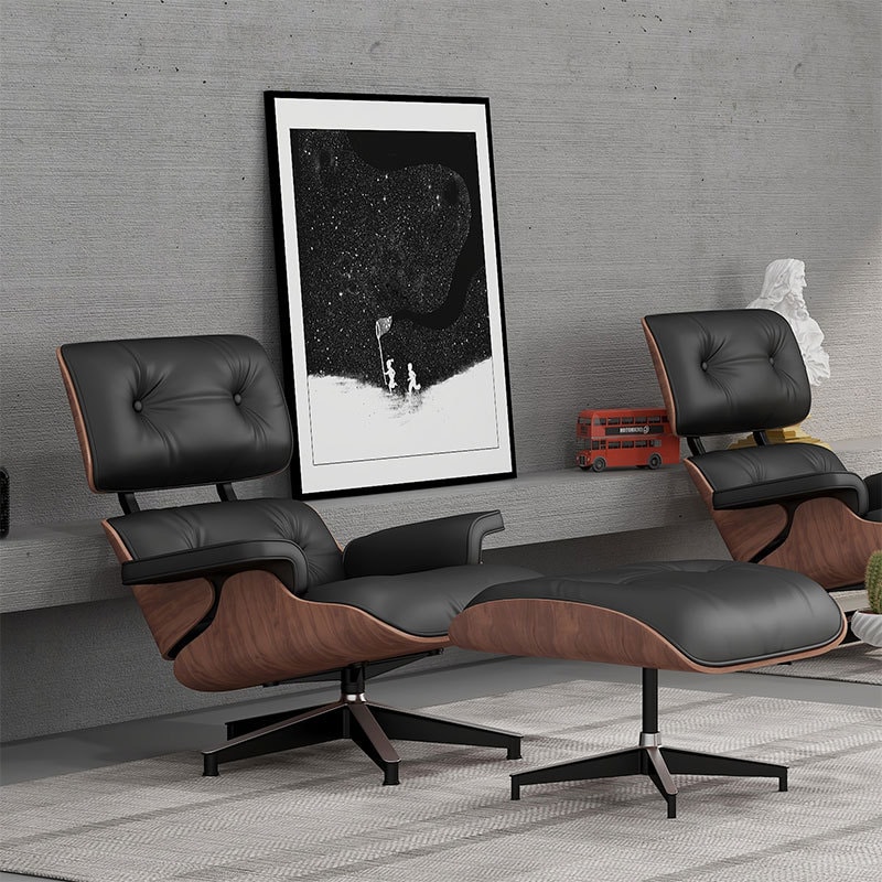 【美国现货】Luxmod 躺椅沙发 黑色面胡桃木底座 单人位