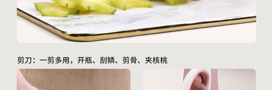 卡特馬克 維納斯系列貝殼套刀 刀具套組 菜刀水果刀廚師刀刀座剪刀5件套