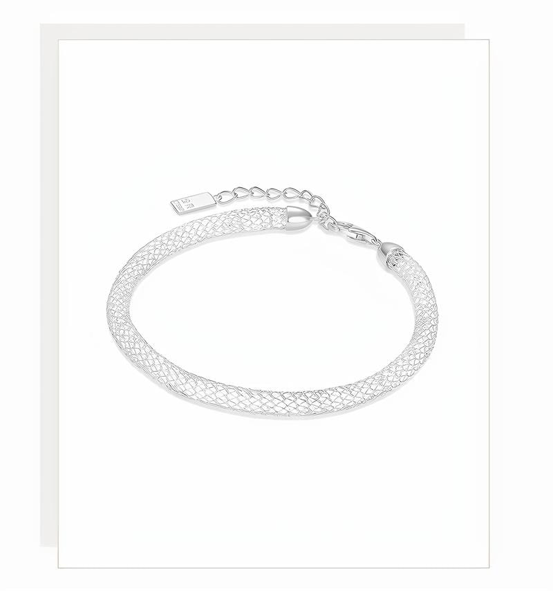 【中国直邮】 周大生 DC细闪缠绕网格手链纯银璀璨银河手链  金色 1个装