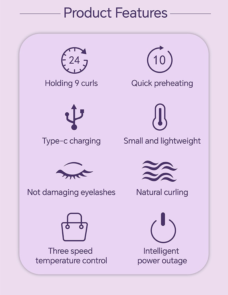 中國閃美shrmeil2024新款2代電燙一體睫毛夾捲翹器 粉紅色 1件