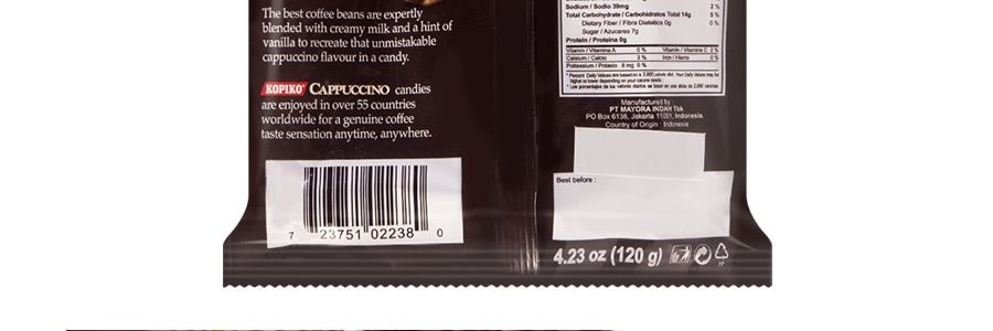 印尼KOPIKO可比可 卡布奇諾咖啡糖 120g 印尼特產