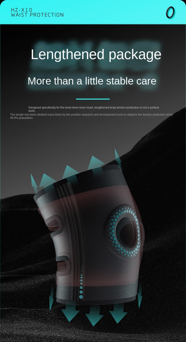 【輪滑世界冠軍郭丹代言品牌】 中國 和正HEZHENG 專業支撐運動減壓護膝 黑色 1件(單裝)