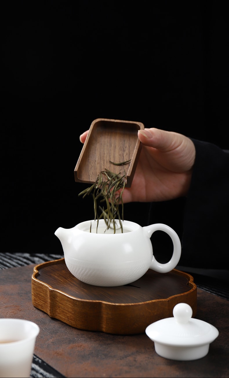 康乐品 世界瓷都白德化  王存旭大师跳刀西施壶 羊脂玉白瓷泡茶壶 简约茶壶单壶功夫茶具礼品