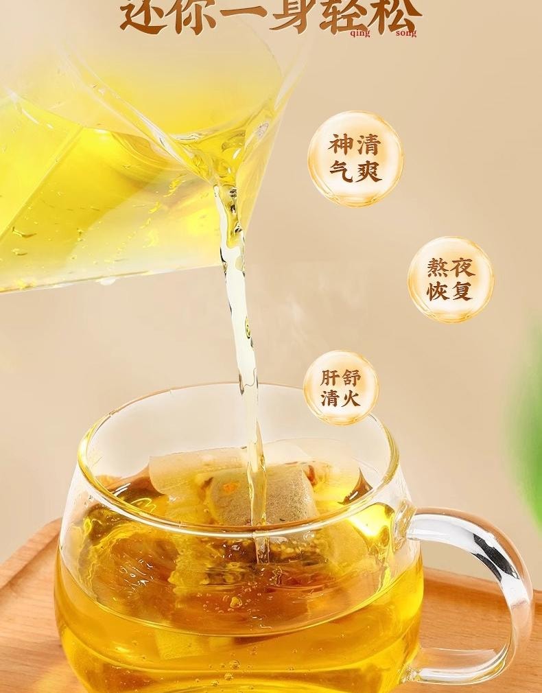 【中國直郵】 北京同仁堂 蒲公英梔子百合菊花茶160g 呵護心肝 降火補氣