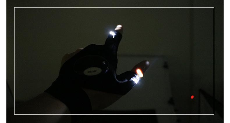 【中國直郵】 FOXTAIL 釣魚神器發光手套 led手電筒/透氣/戶外照明/修車/手指燈-雙手 1雙*|預計到達時間3-4週