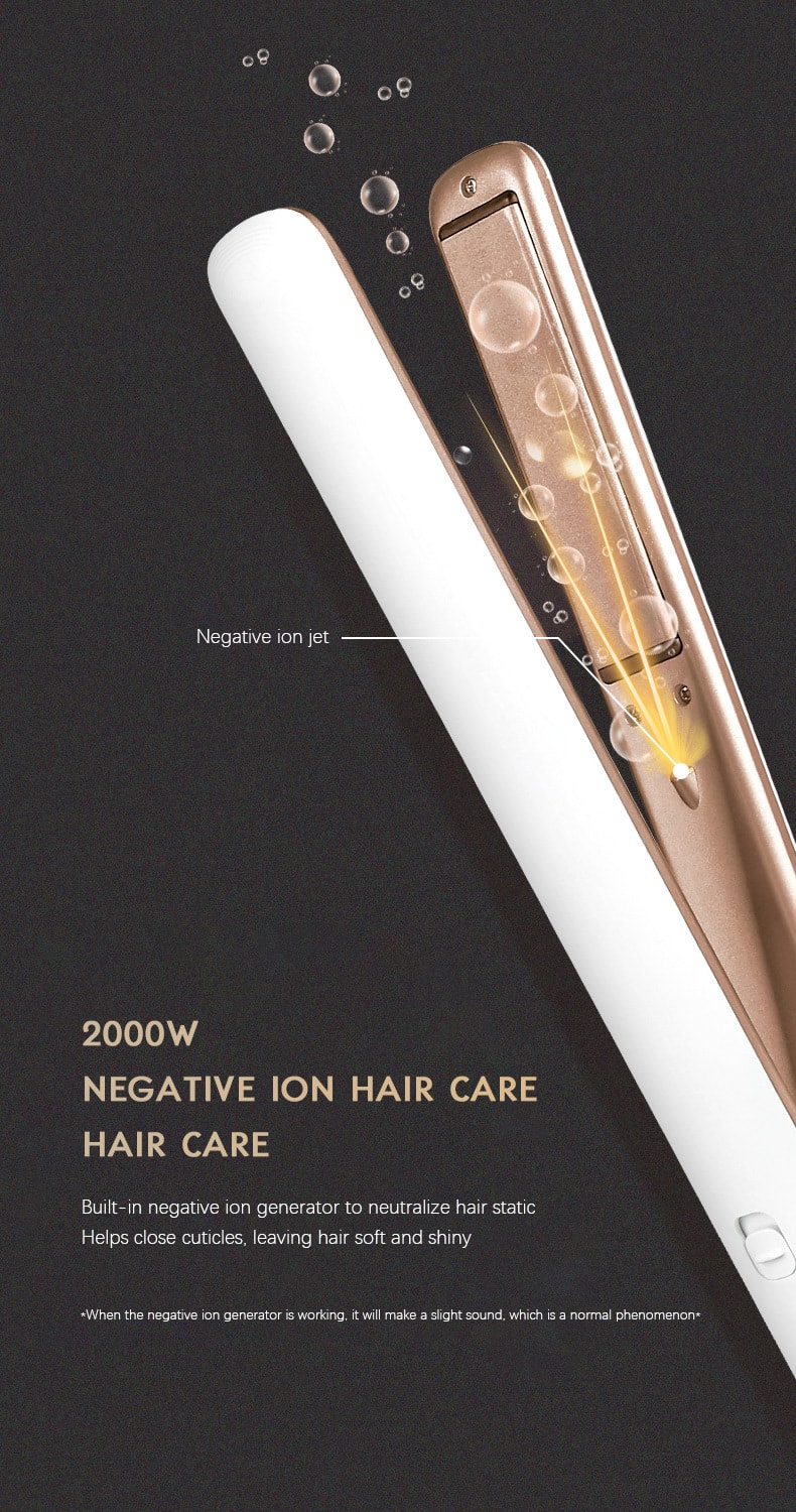 K·SKIN金米 負離子夾板直髮棒 捲直兩用男女燙髮棒 電捲髮器 防燙拉直板夾 內扣夾板 KD280白色 1台