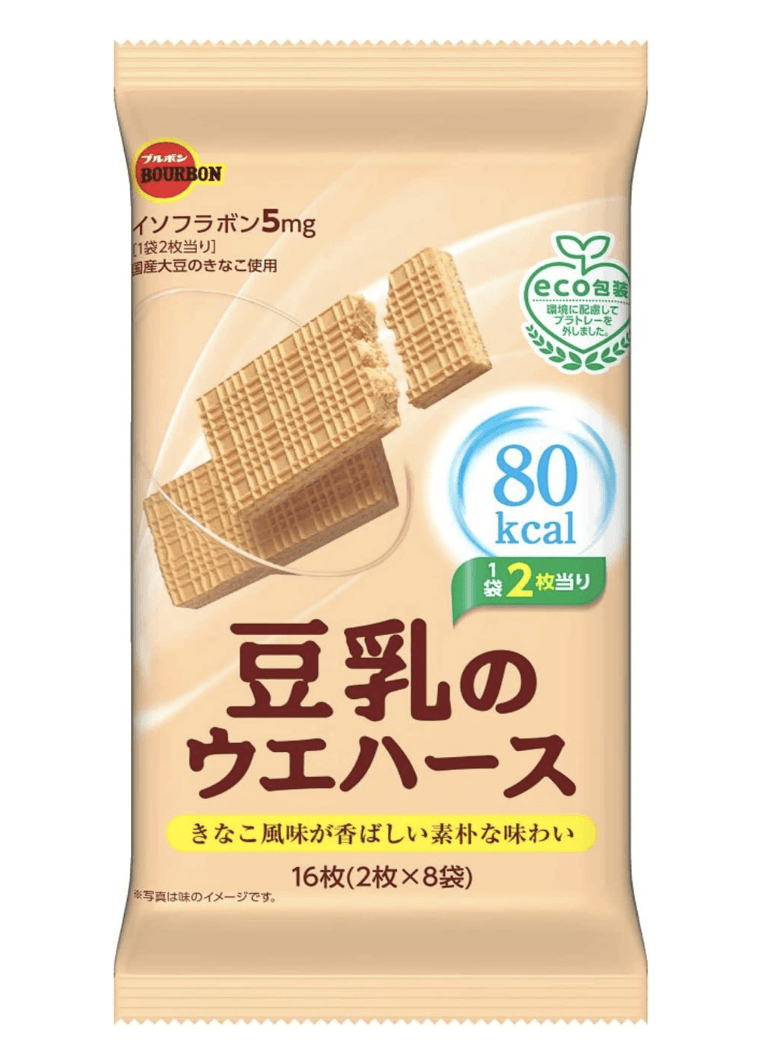 【日本直郵】布爾本豆乳威化餅乾夾心低卡進口代餐零食麗脂乳酪起司盒裝 豆乳威化餅乾 16枚