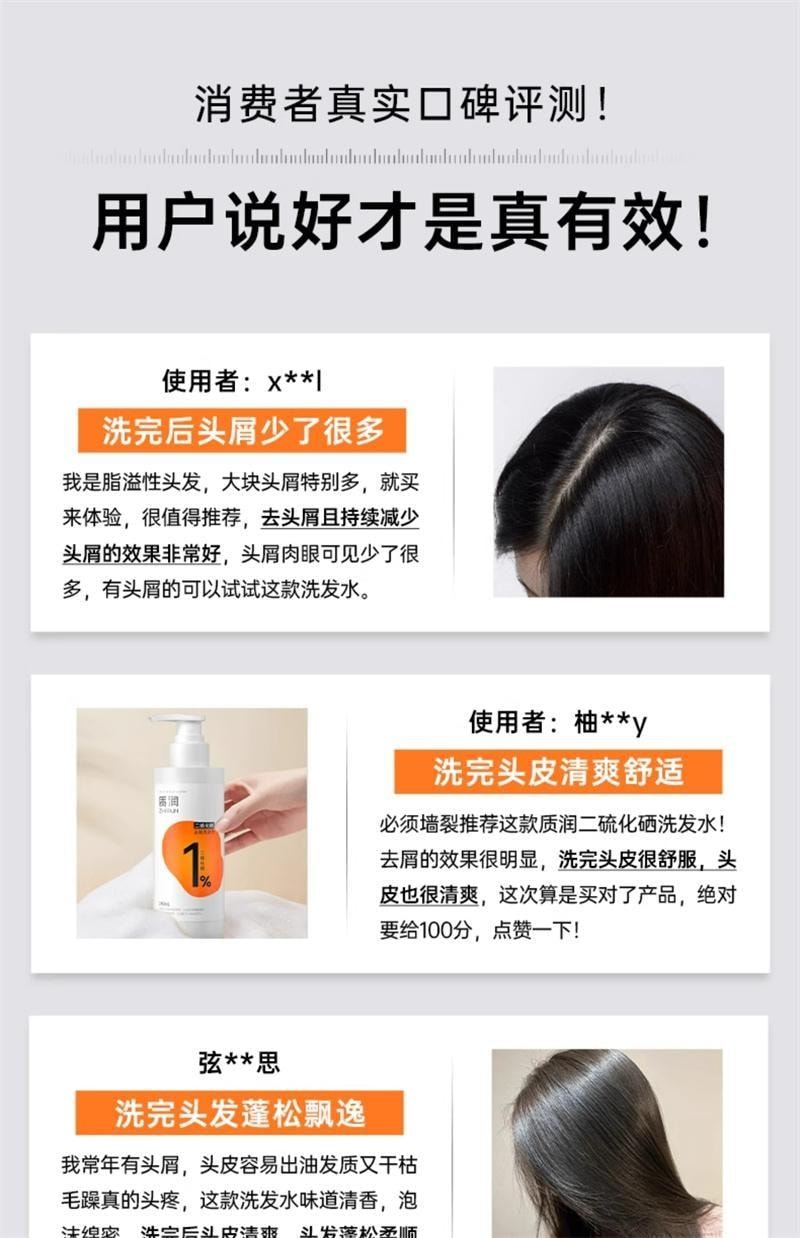 【中國直郵】 質潤 二硫化硒洗髮精 去屑止癢控油蓬鬆去屑止癢洗頭水 水楊酸洗髮露 250ml/瓶【小紅書爆款推薦】