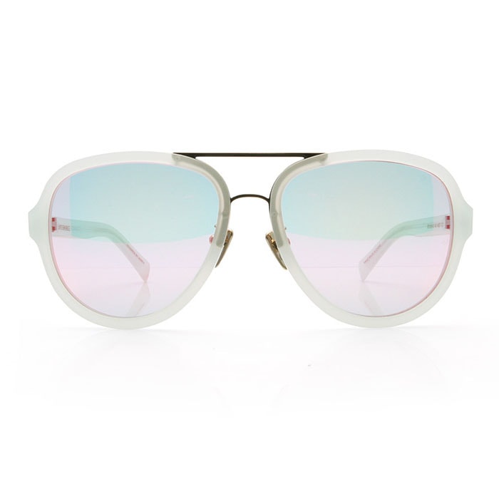 SUNGLASSES / AS027 / WHITE MINT PINK MIRROR