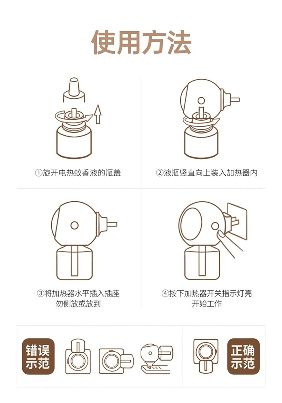 【中国直邮】袋鼠妈妈  电热蚊香液无味婴儿孕妇家用插电式驱蚊灭蚊水补充液套装  4液+1器