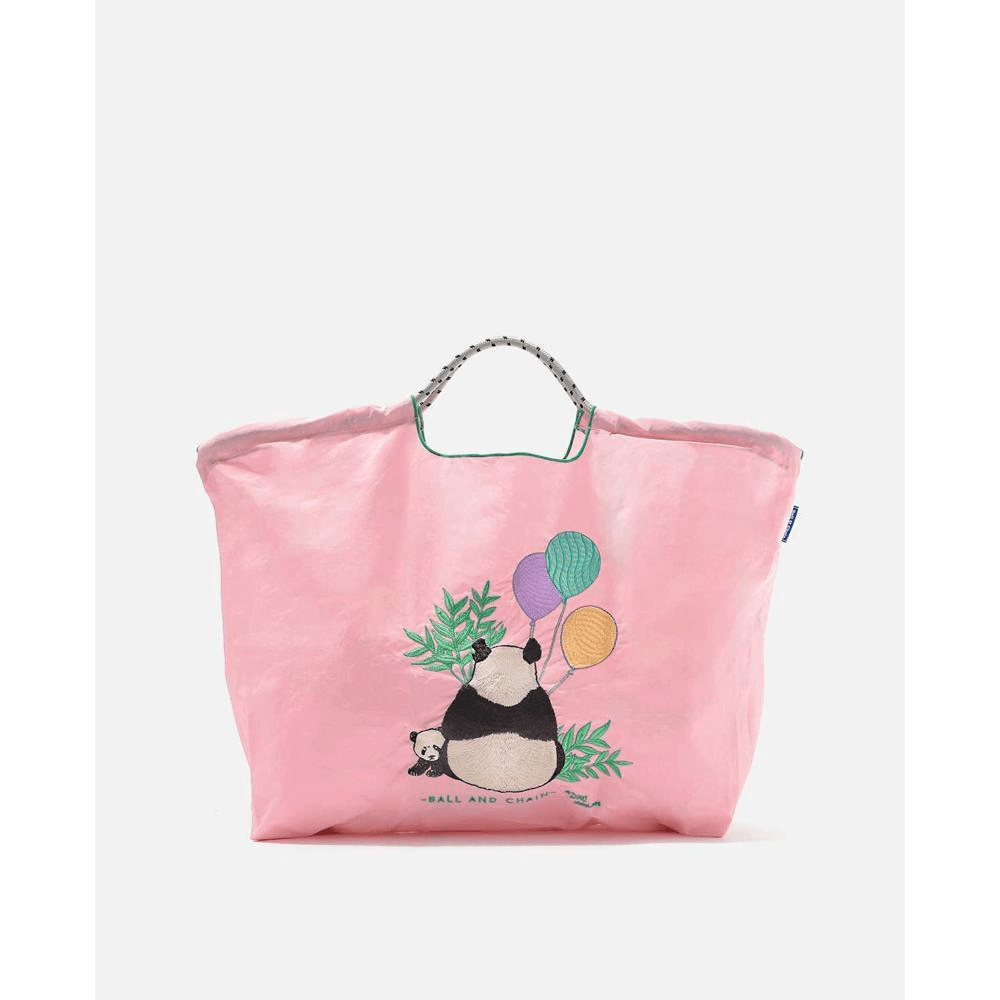 Ball&Chain 熊猫与气球刺绣单肩包 粉色L号 188g