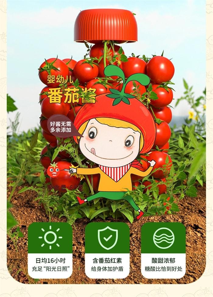 【中国直邮】 窝小芽 婴幼儿宝宝番茄酱 儿童小包家用挤挤袋装辅食调料调味番茄酱 60g/袋